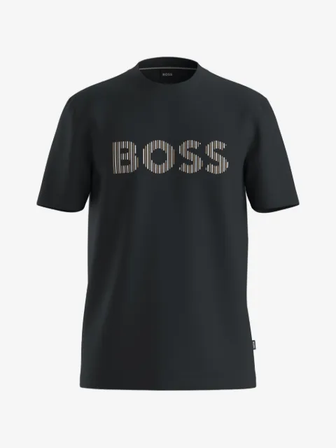BOSS stripe-artwork T-shirt in cotton jersey