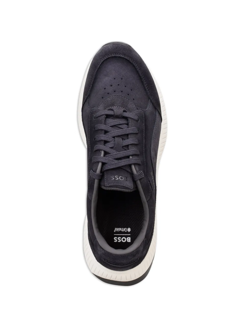 BOSS Leren sneakers Blauw