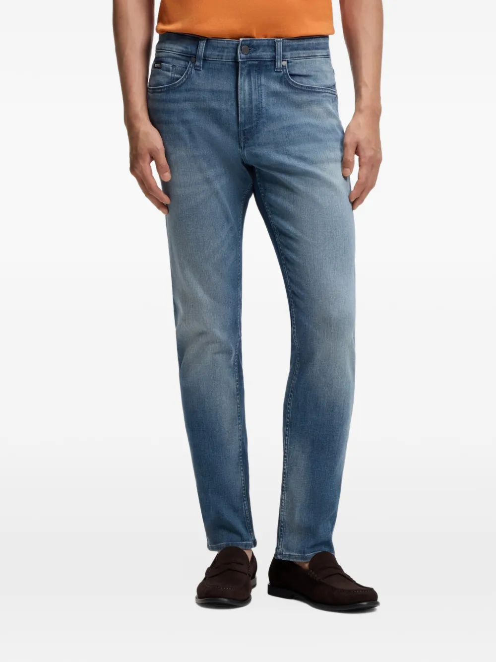 BOSS Delaware slim-fit jeans van lichtgewicht denim Blauw