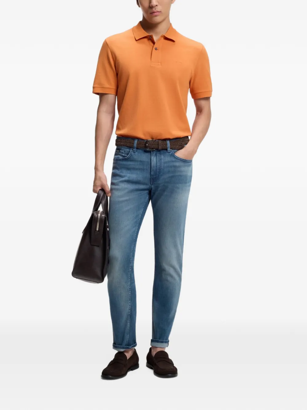 BOSS Delaware slim-fit jeans van lichtgewicht denim Blauw