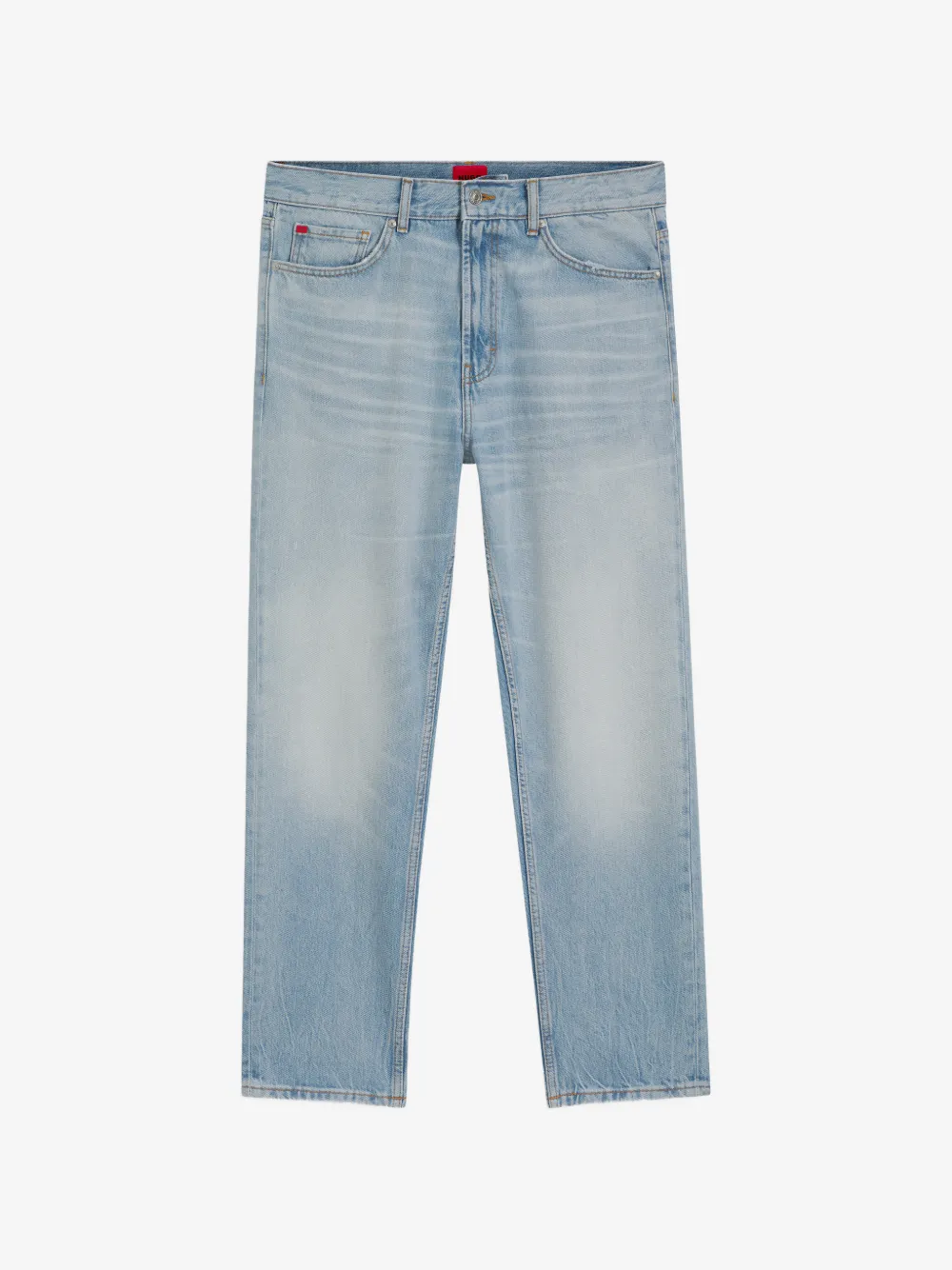 HUGO Calça jeans com patch de logo | Azul | Image 1
