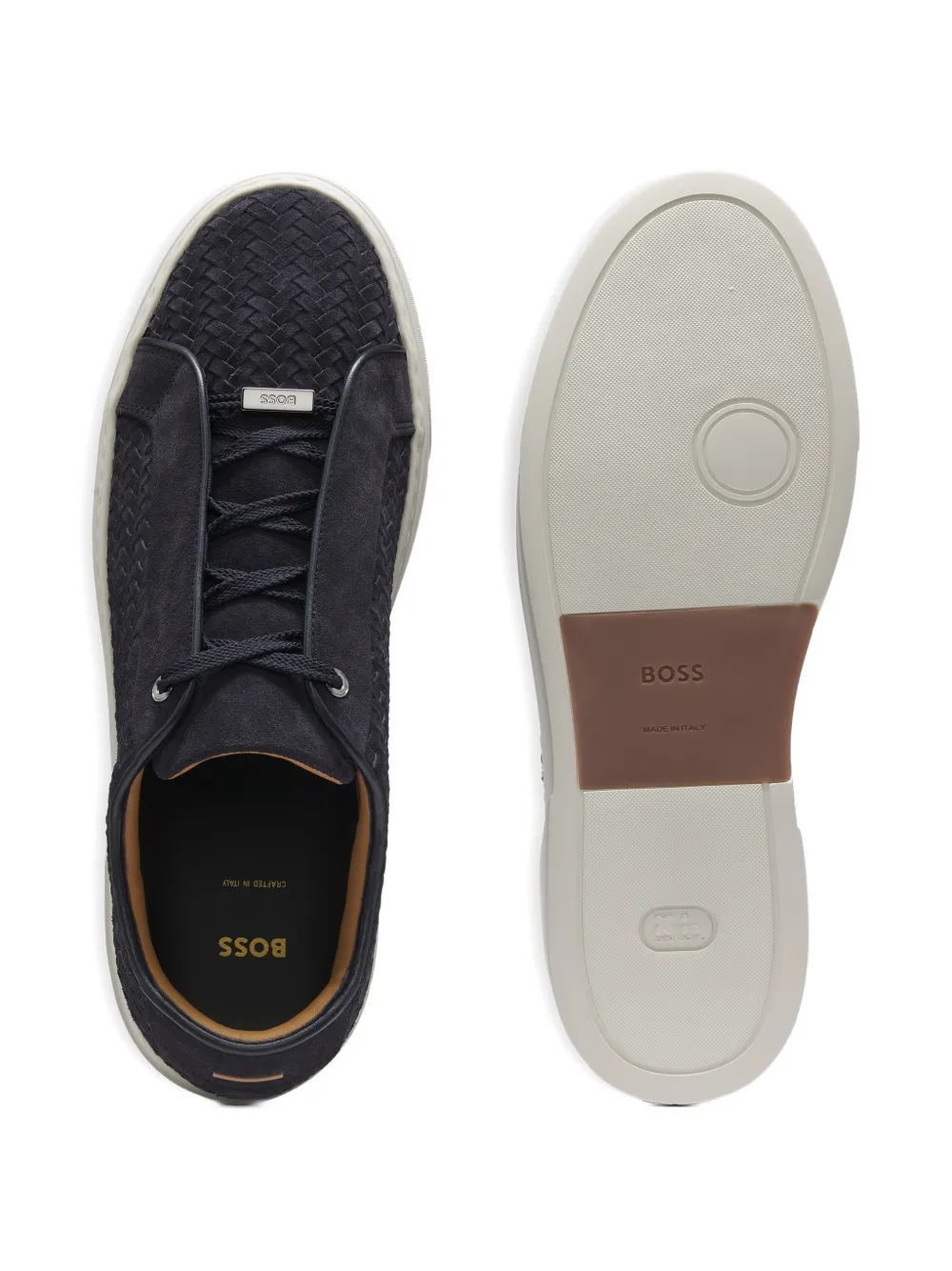 BOSS Sneakers met textuur Blauw