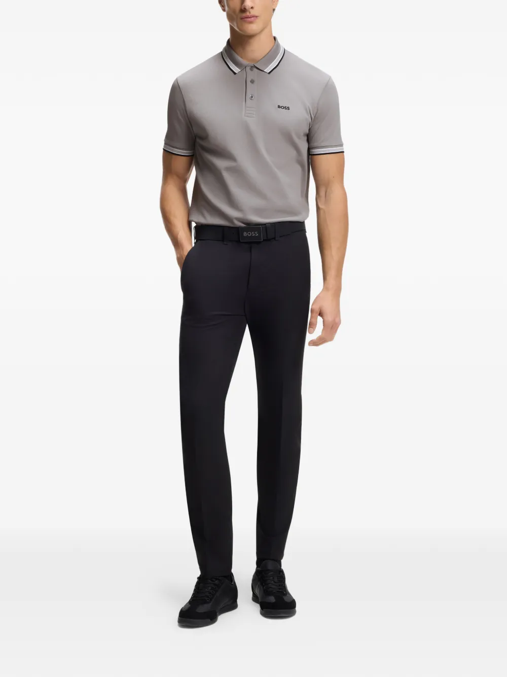 BOSS logo-embroidery polo shirt