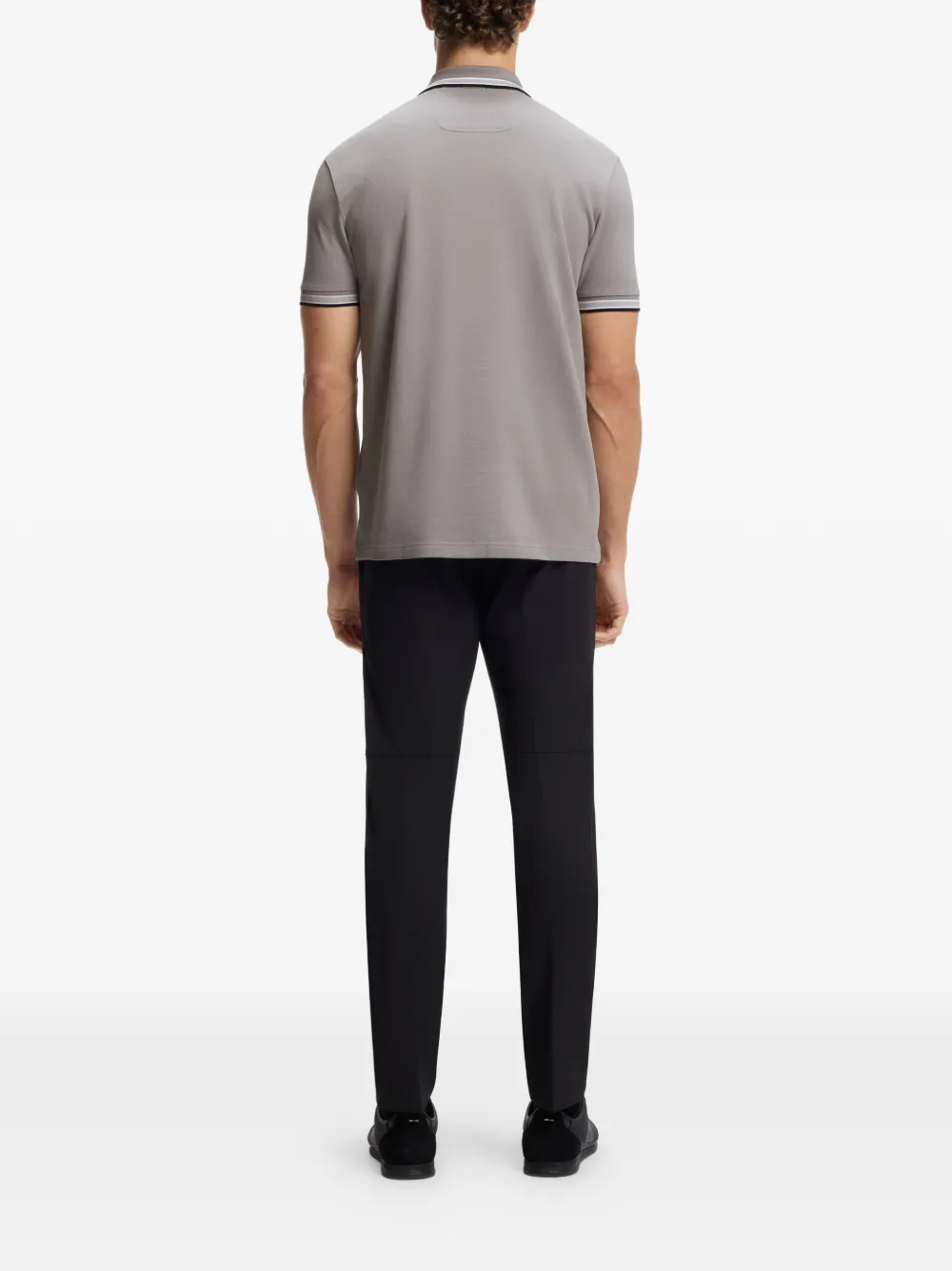 BOSS Poloshirt met geborduurd logo Grijs
