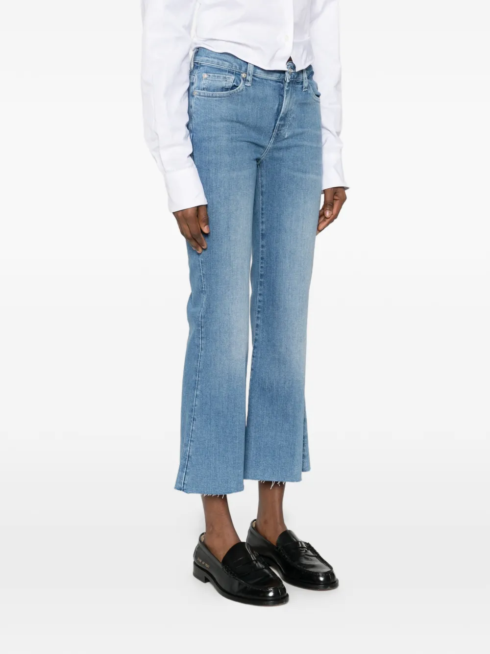  7 For All Mankind Cropped Flared Jeans - Blue 