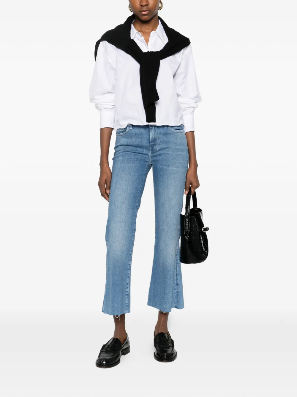  7 For All Mankind Cropped Flared Jeans - Blue 