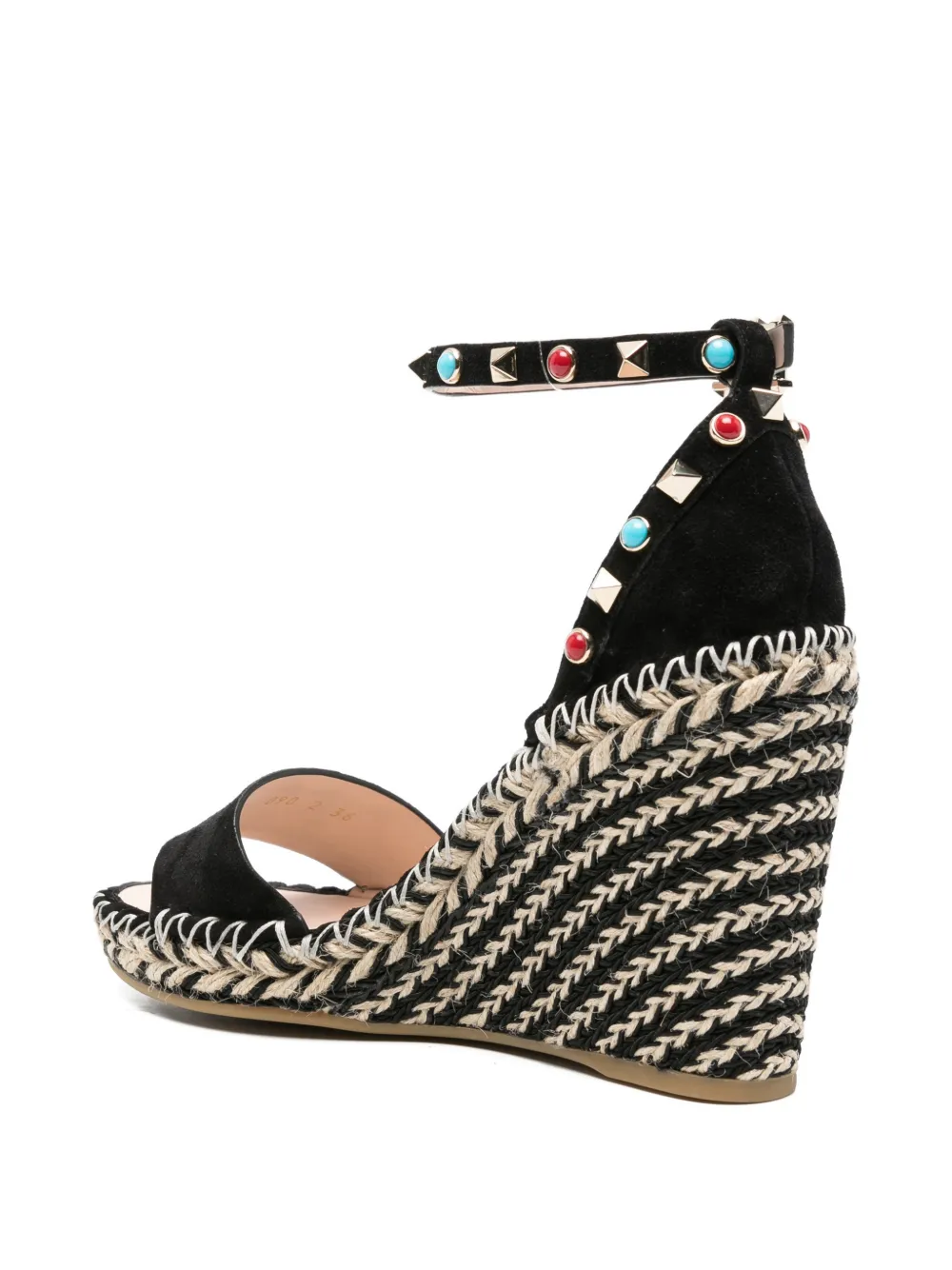 Valentino Garavani Espadrilles met enkelbandje en studs Zwart