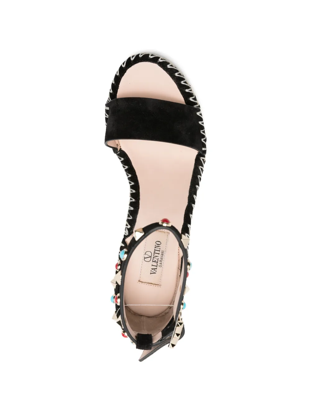 Valentino Garavani Espadrilles met enkelbandje en studs Zwart