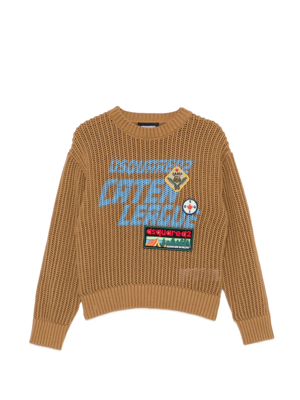 DSQUARED2 KIDS appliqué-patch sweater - Marrone