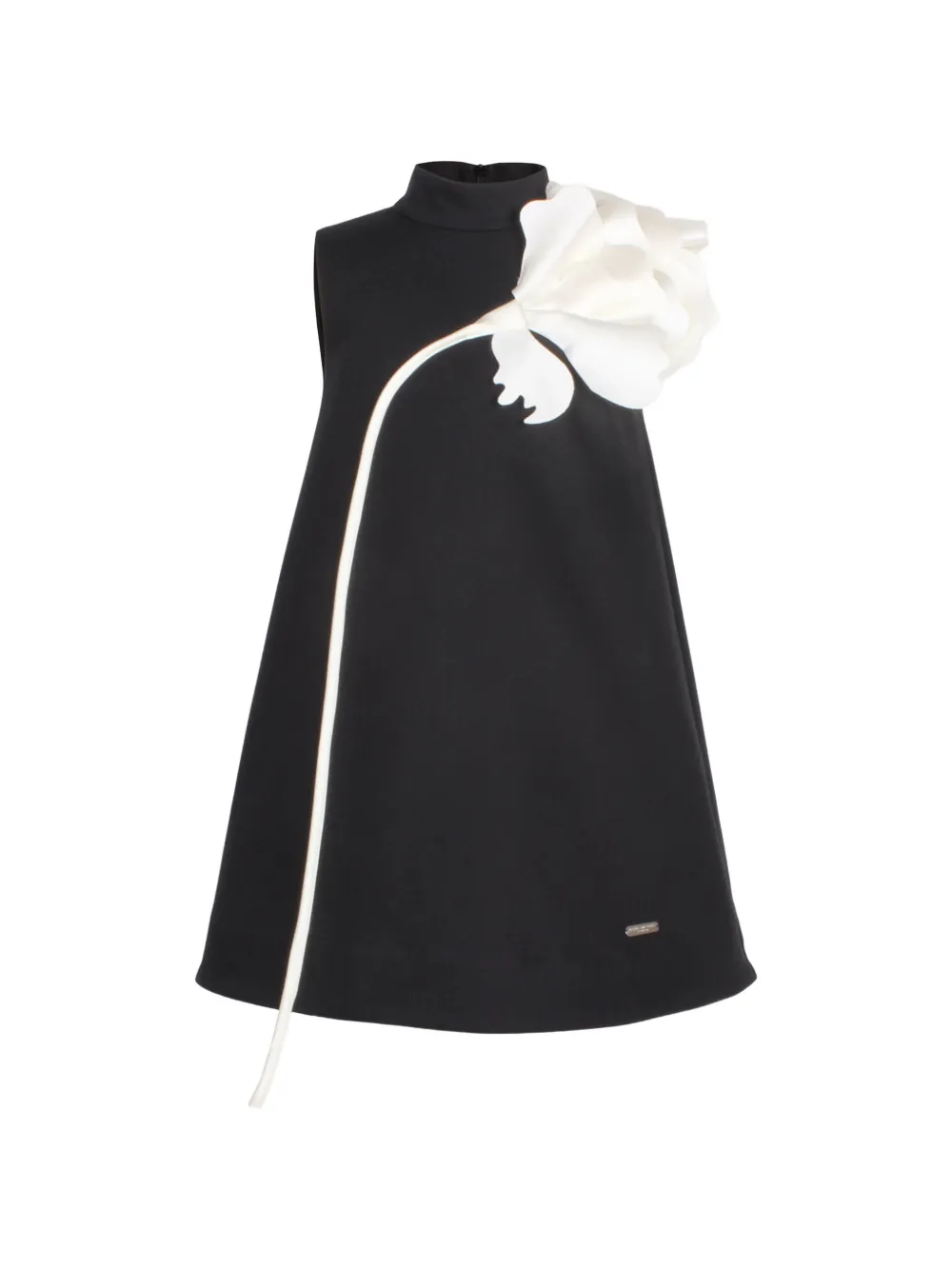 JESSIE AND JAMES KIDS flower-appliqué dress - Nero