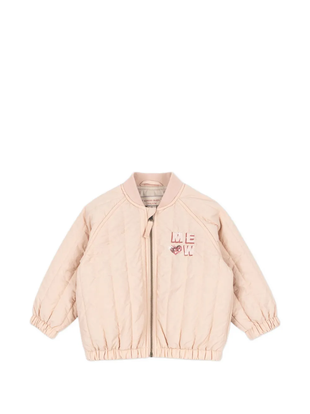 Konges Sløjd cat-embroidered bomber jacket - Nude