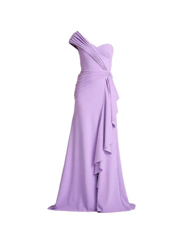 tadashi shoji purple dress Sagamore Ribbon Flower Embellished Gown