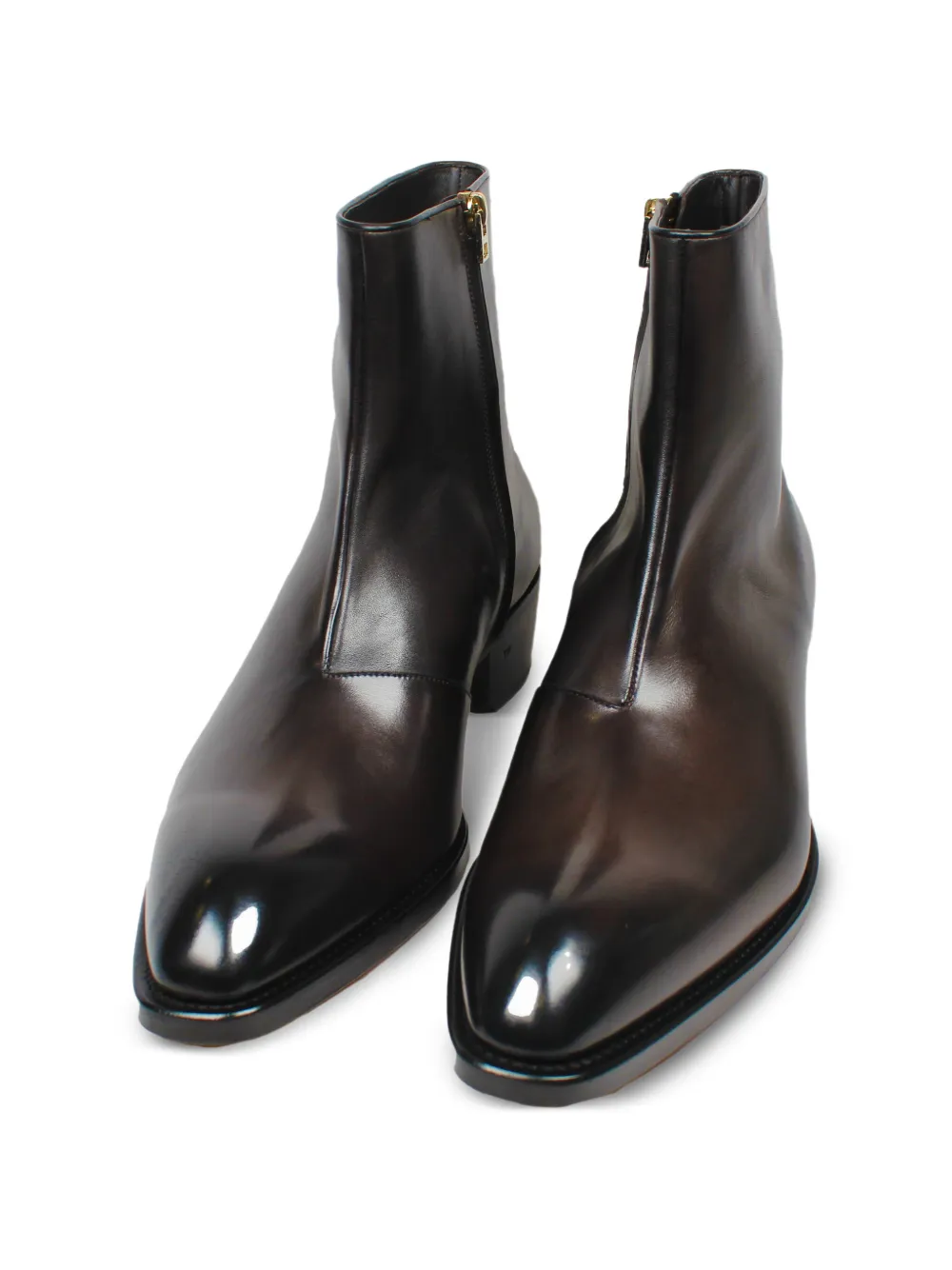  Tom Ford Zip Leather Boots - Brown 
