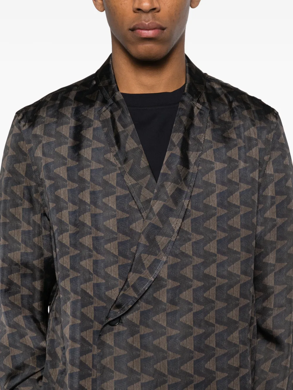 Giorgio Armani Blazer met geometrisch patroon Zwart