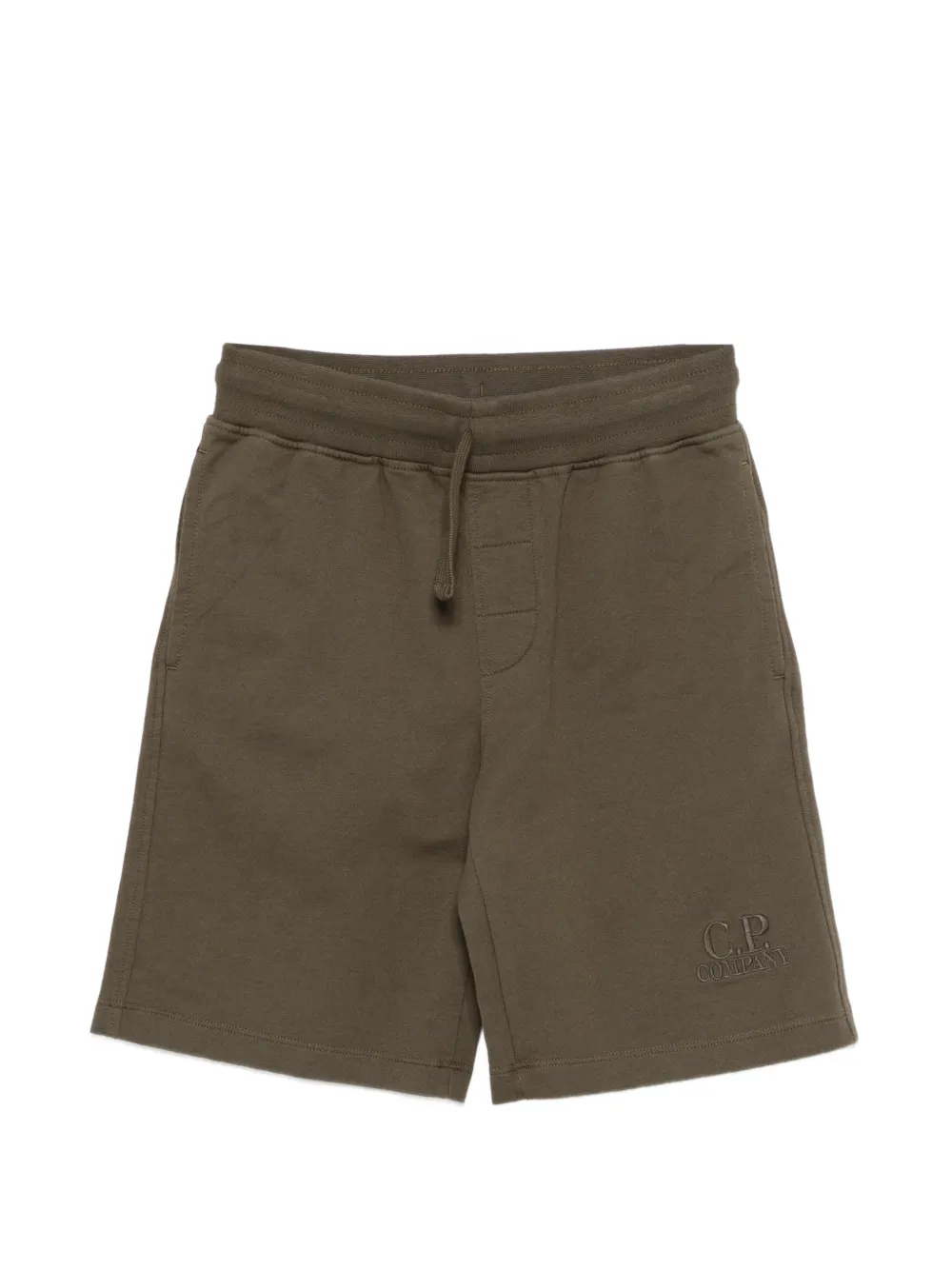 C.P. Company Kids logo embroidered shorts - Verde