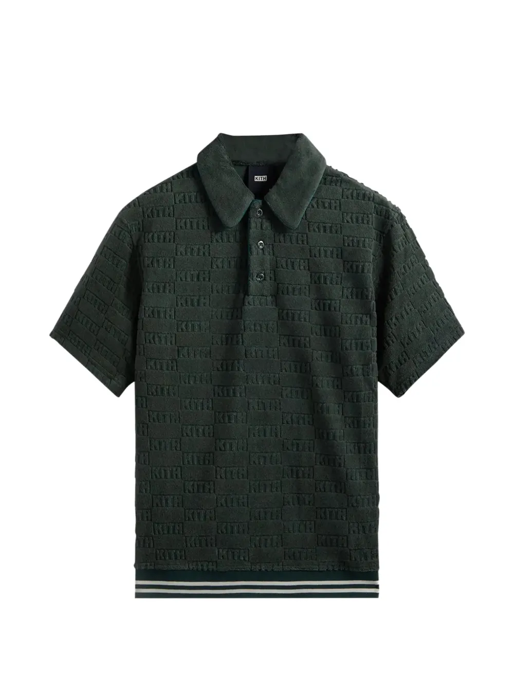Kith Graham Jacquard Polo Shirt In Gray