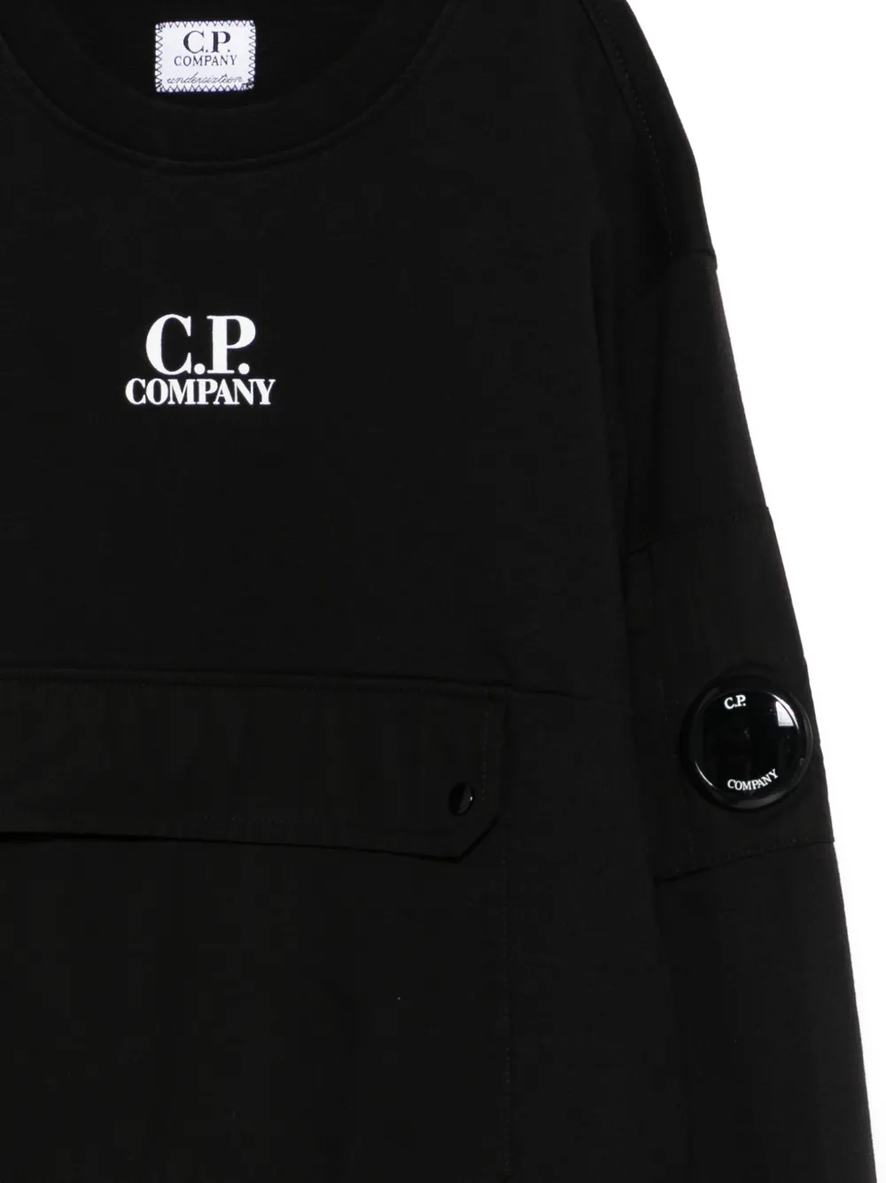 C.P. Company Kids Sweater met lange mouwen en zak Zwart