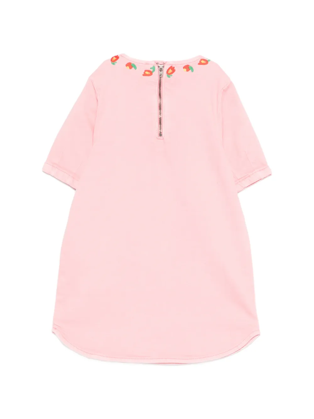 Stella McCartney Kids Spijkerjurk met geborduurde zak Roze