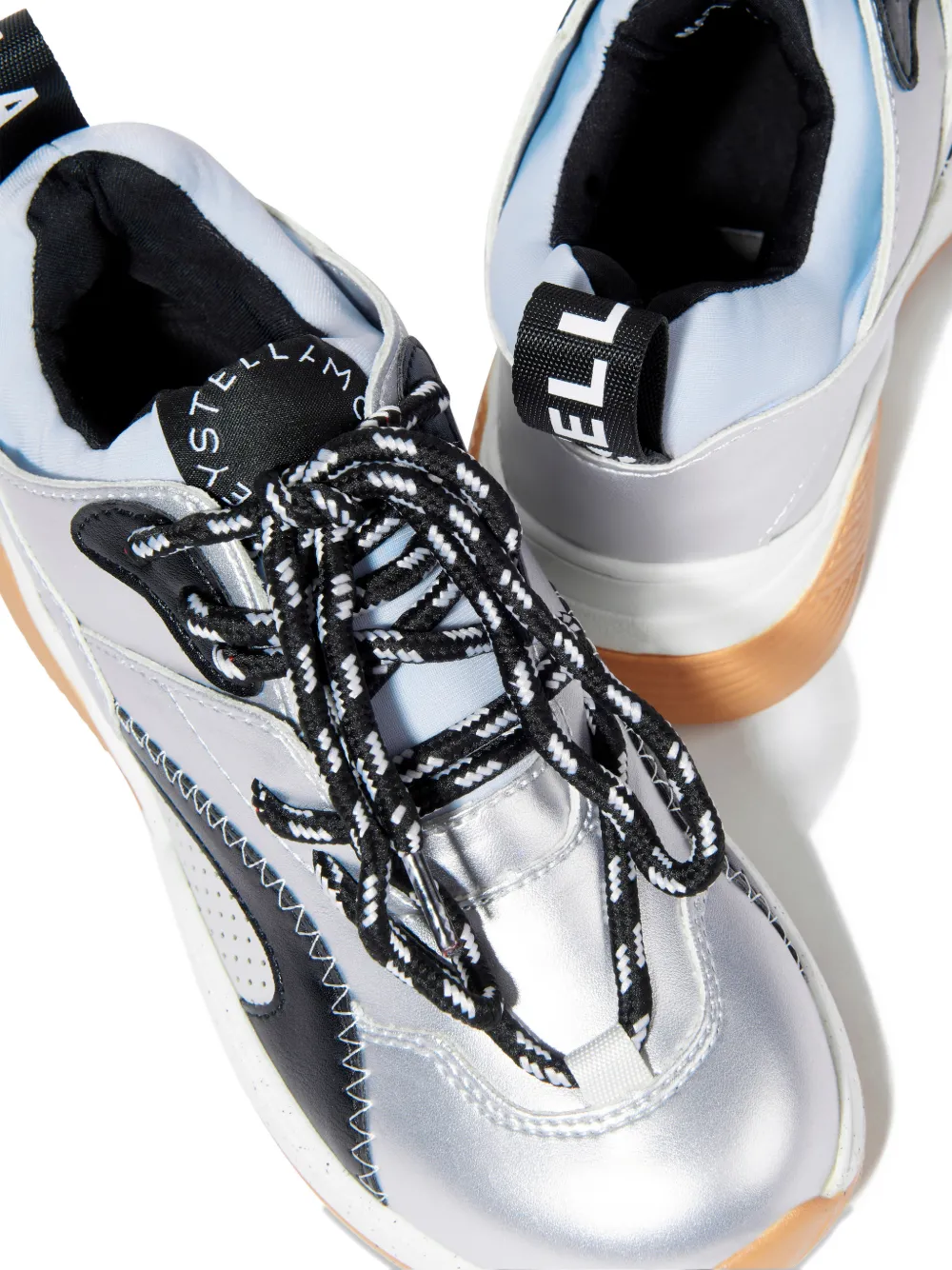 Stella McCartney Kids Sneakers met vlakken Zilver