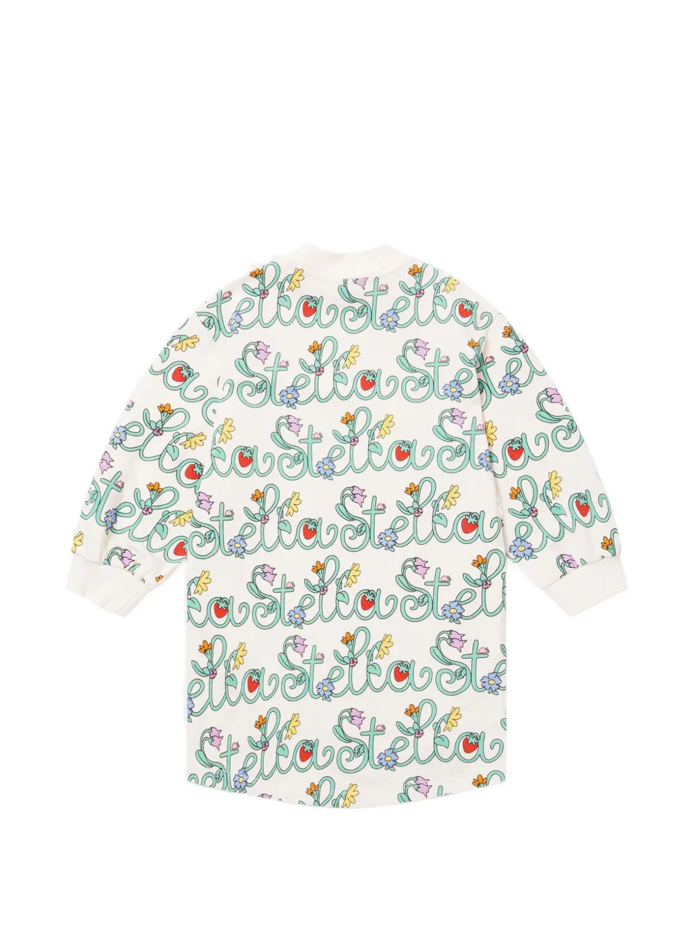 Stella McCartney Kids Jurk met bloemenprint en lange mouwen Beige