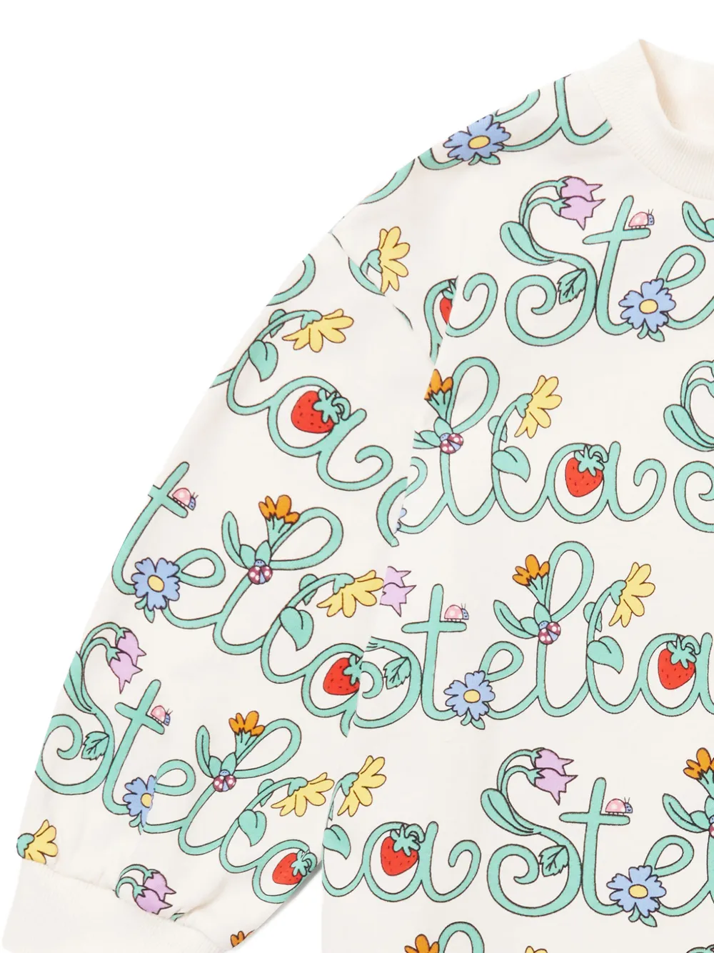 Stella McCartney Kids Jurk met bloemenprint en lange mouwen Beige