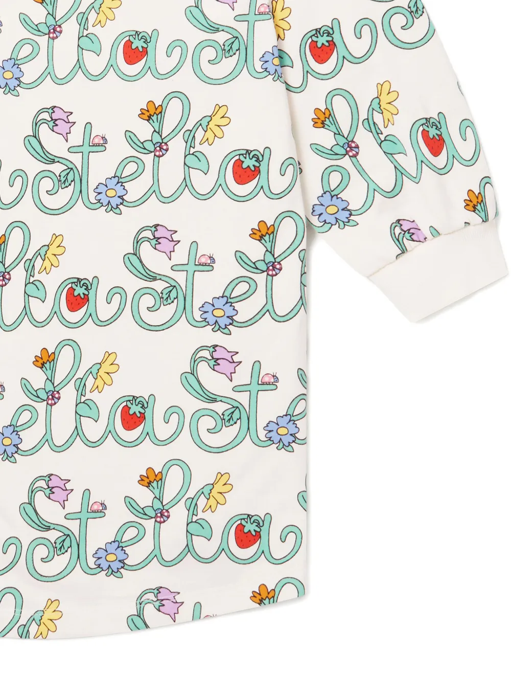 Stella McCartney Kids Jurk met bloemenprint en lange mouwen Beige