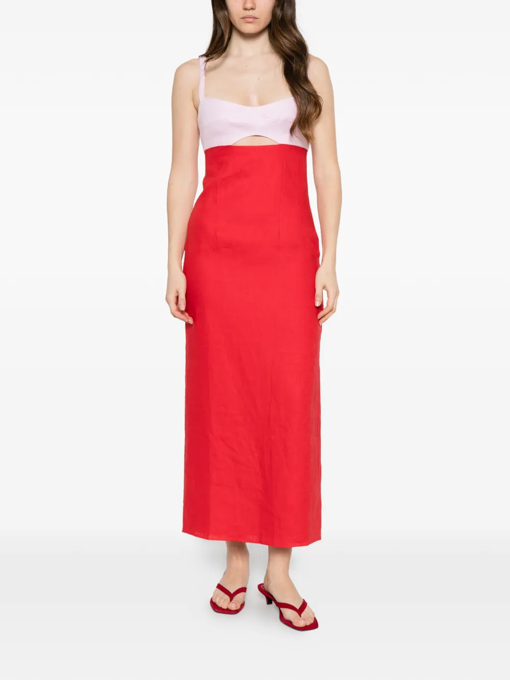 Cala de la Cruz Nara cut-out midi dress - Rosso