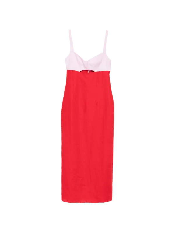 red cut out midi dress Roxanne