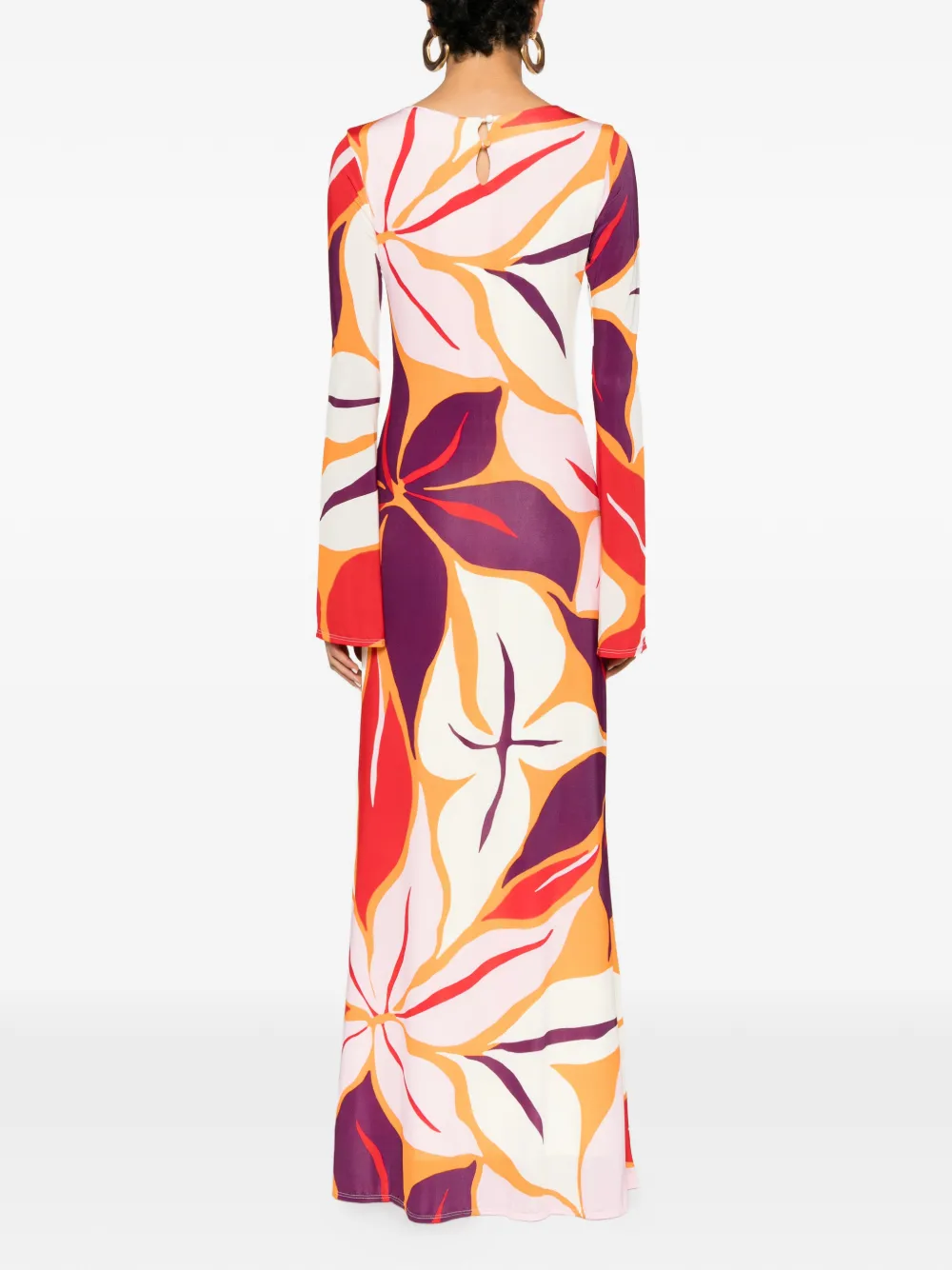 Cala de la Cruz Amay maxi-jurk met bloemenprint Wit