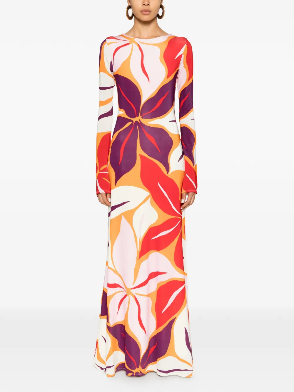 Cala de la Cruz Amay maxi-jurk met bloemenprint Wit
