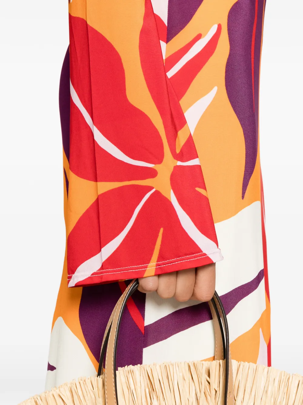 Cala de la Cruz Amay maxi-jurk met bloemenprint Wit