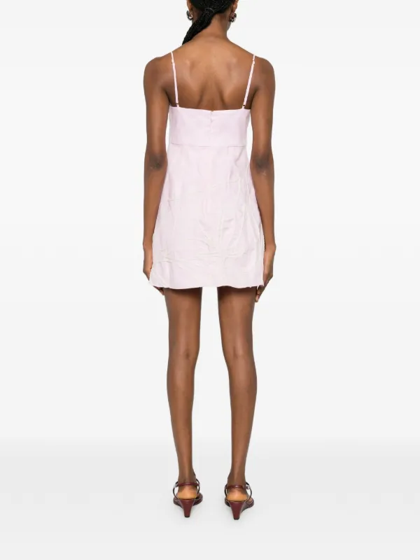 cala de la cruz lucca linen mini dress Lucca printed linen mini dress - brown