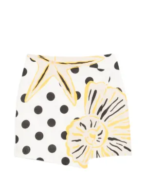 Open YY floral-print Wired Skirt | Black | FARFETCH