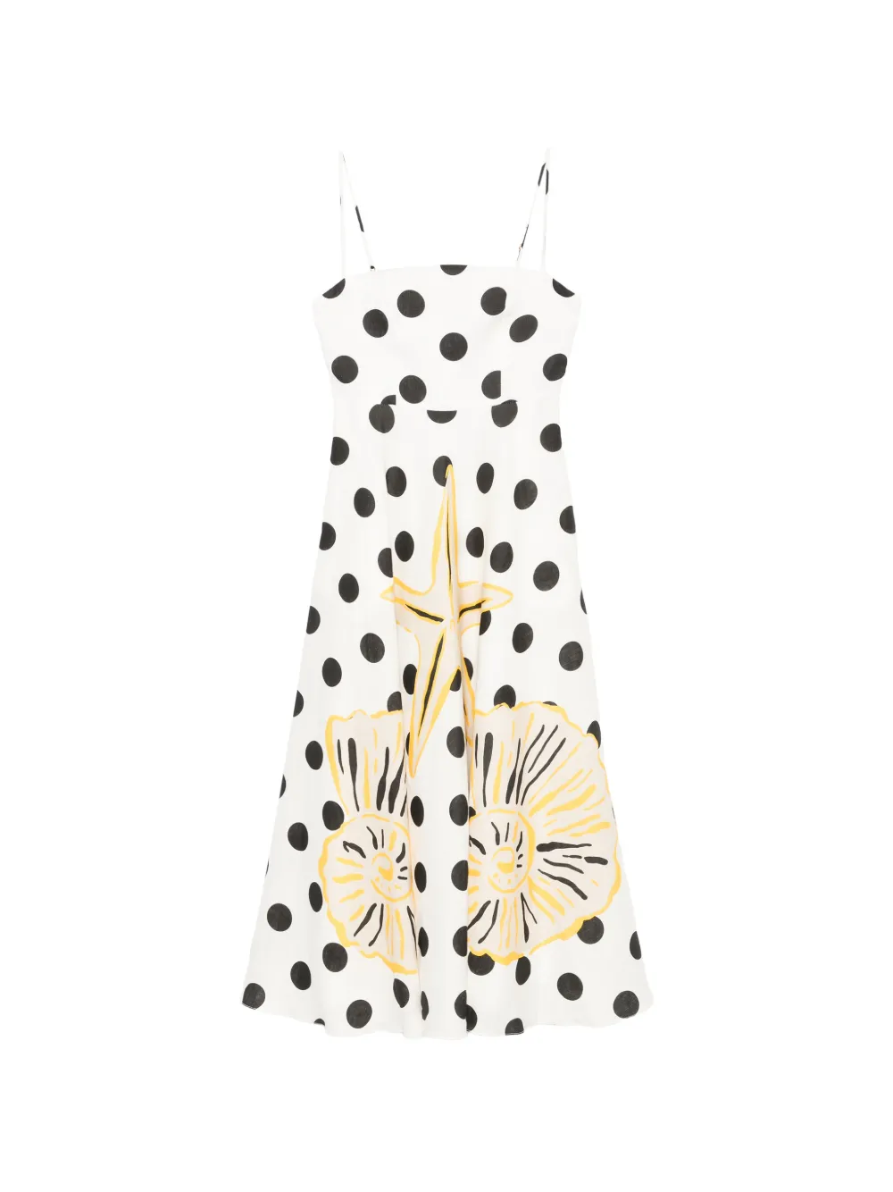 Cala de la Cruz Delta polka-dot midi dress - Bianco
