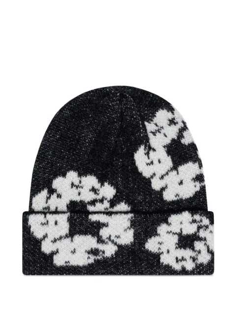 Denim Tears flower-embroidery cotton beanie