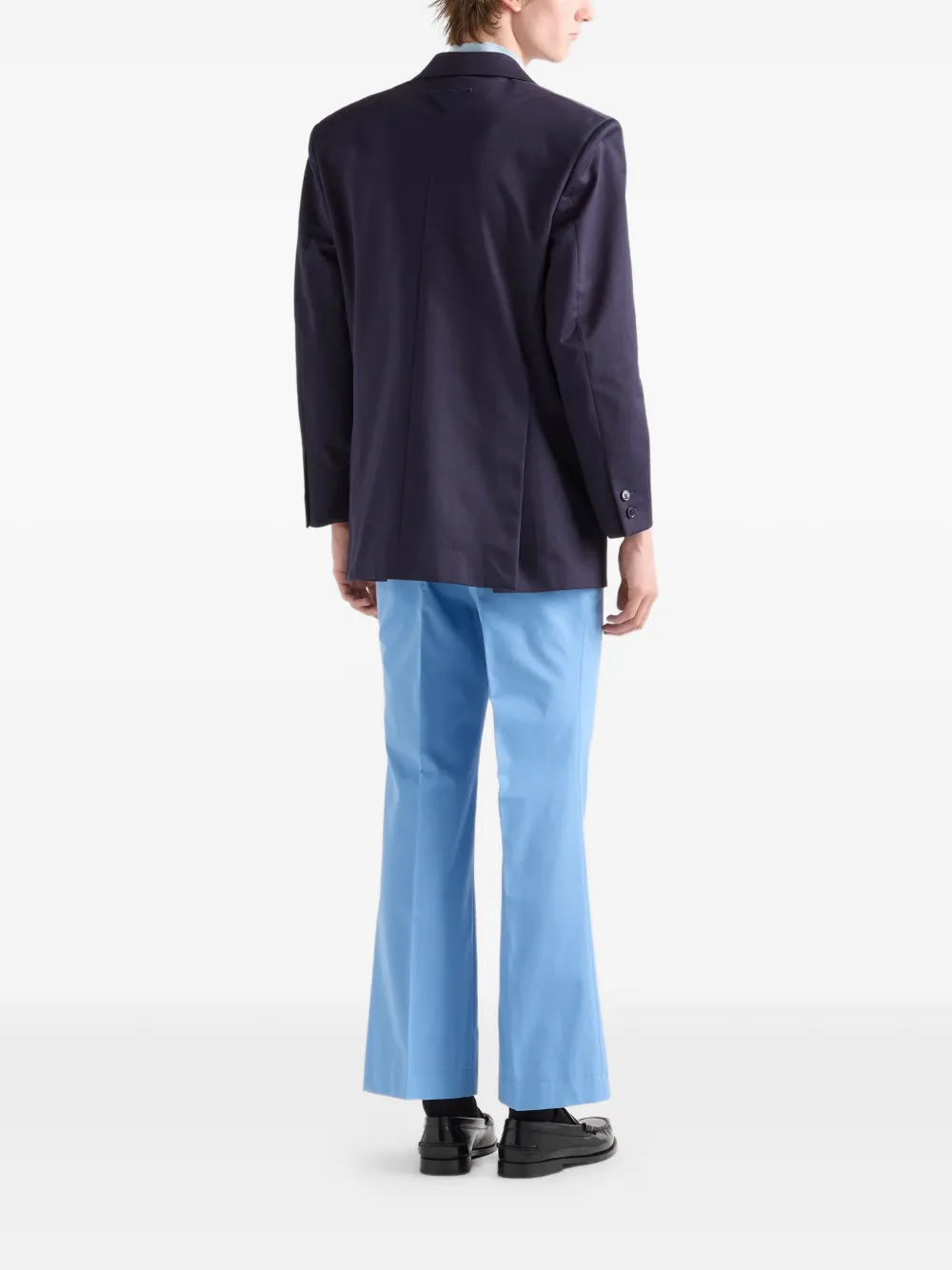  Prada Flare Sartorial Poplin Trousers - Blue 