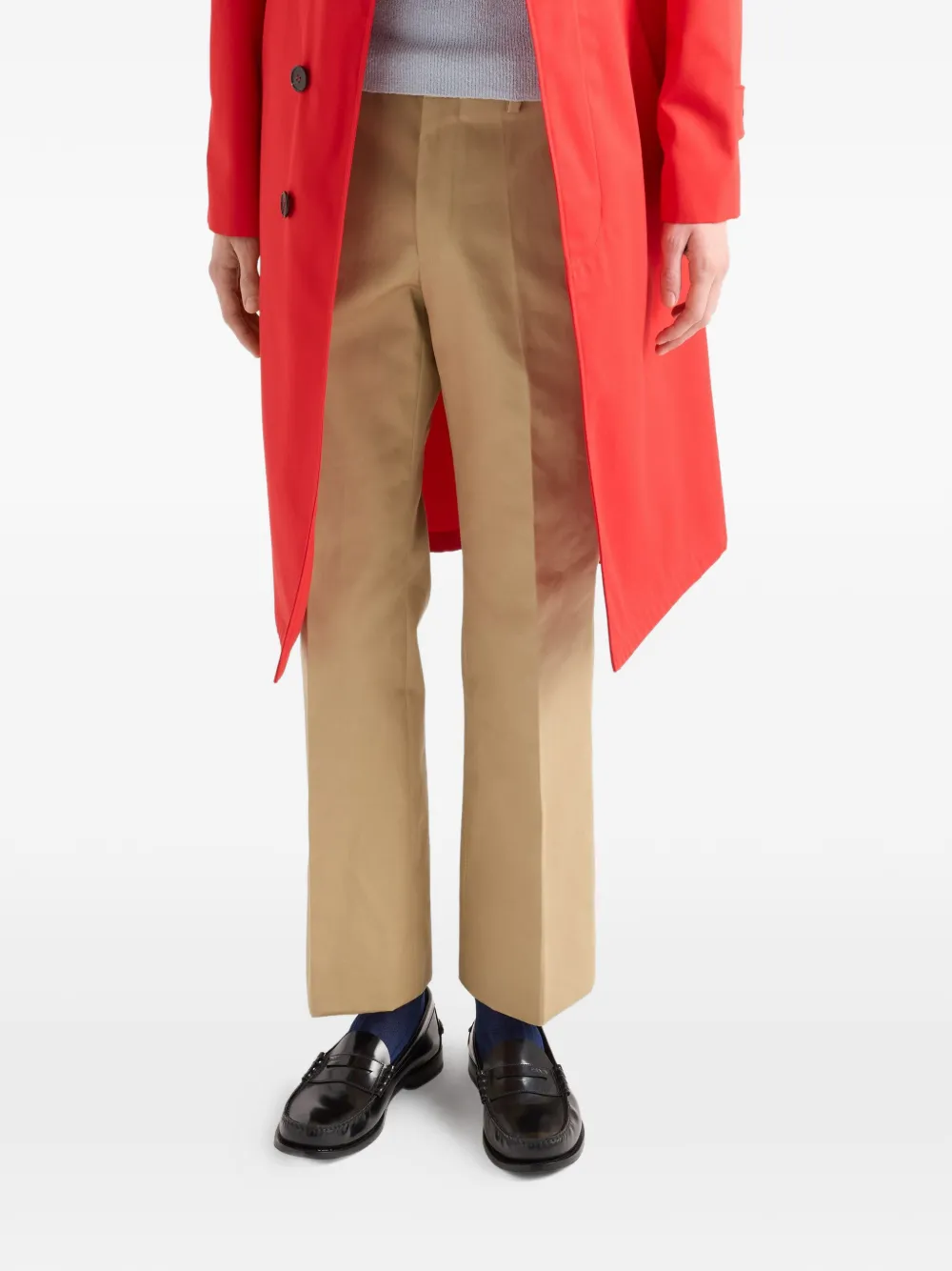 Prada Katoenen broek met trompet flare Beige