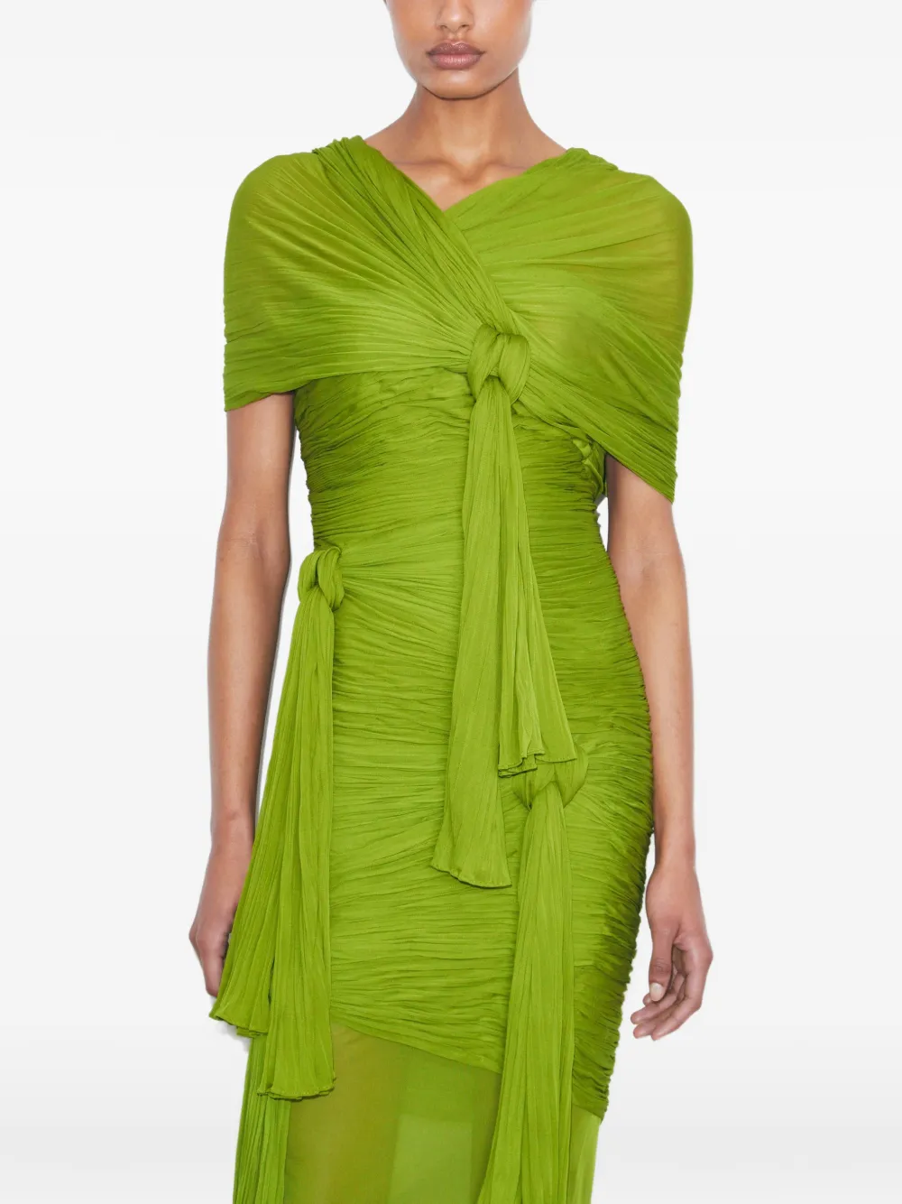 Tory Burch Viscose jurk met geknoopt detail Groen