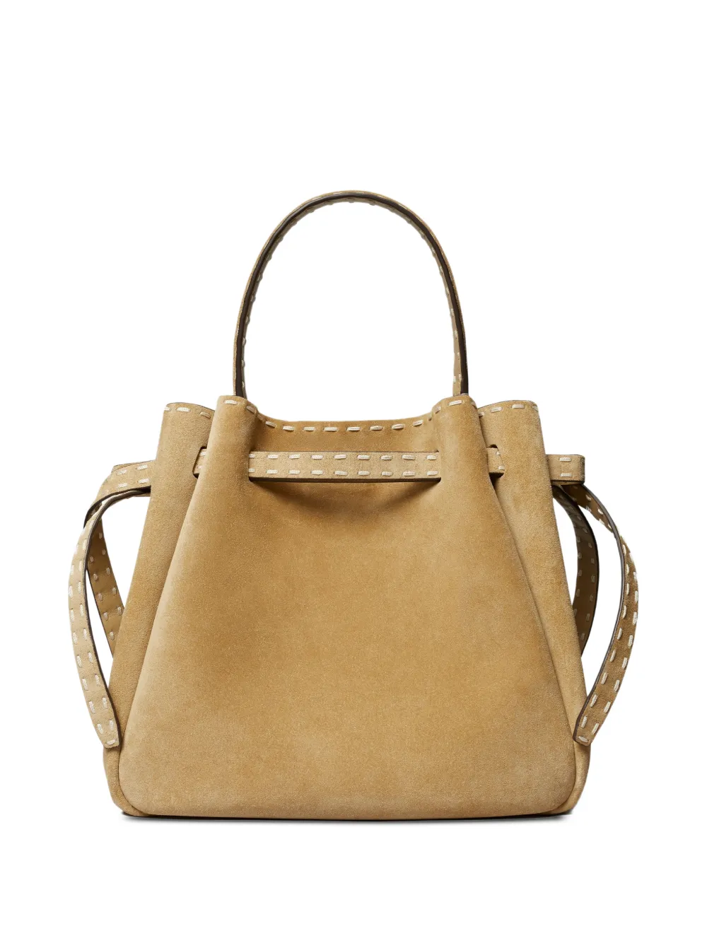 Tory Burch Romy bucket-tas met stiksels Beige
