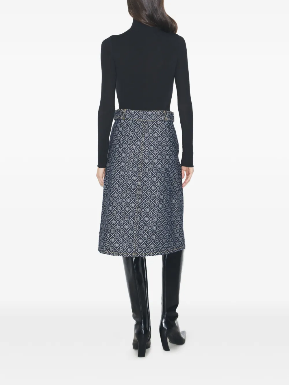  Tory Burch Flared Buttoned Skirt - Blue 