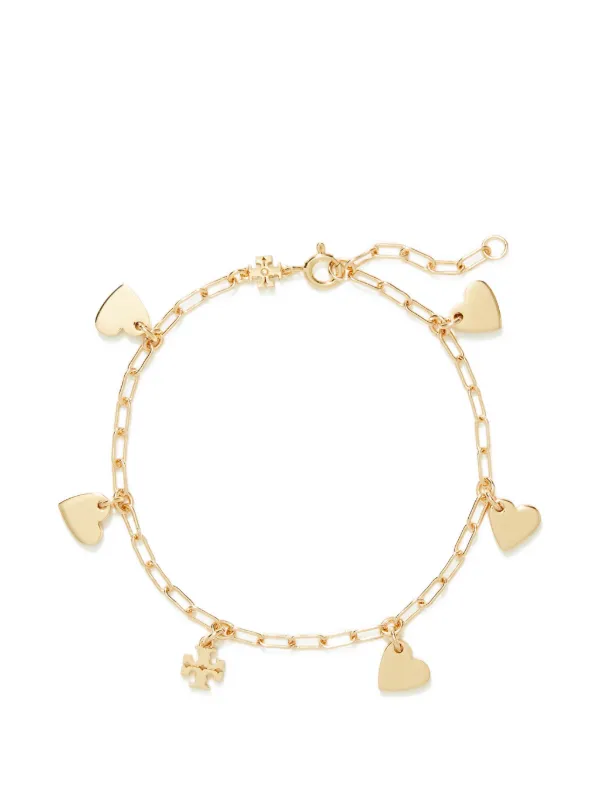 Tory Burch CURIOSITY Heart-charm Bracelet in Gold