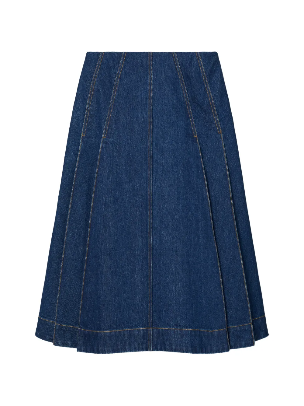 Tory Burch pleated denim midi skirt - Blu