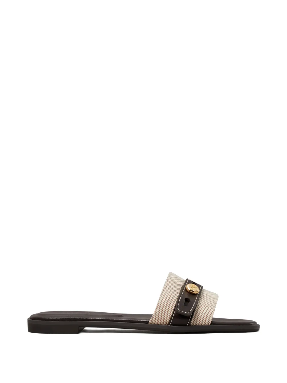Tory Burch Romy slippers met bandje en knoop Beige