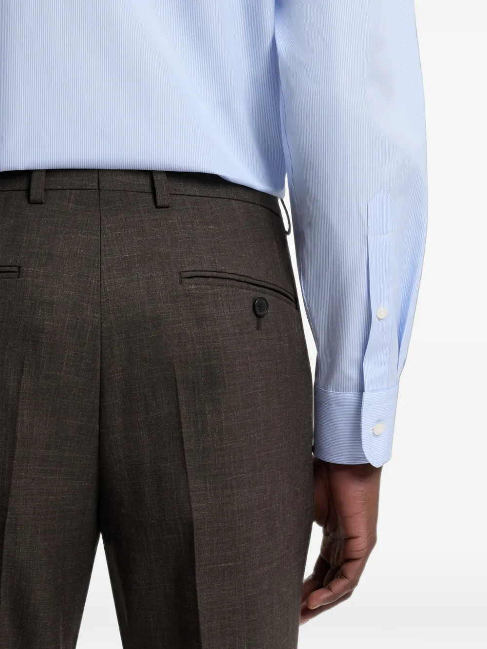 BOSS x Beckham broek met knopen Bruin