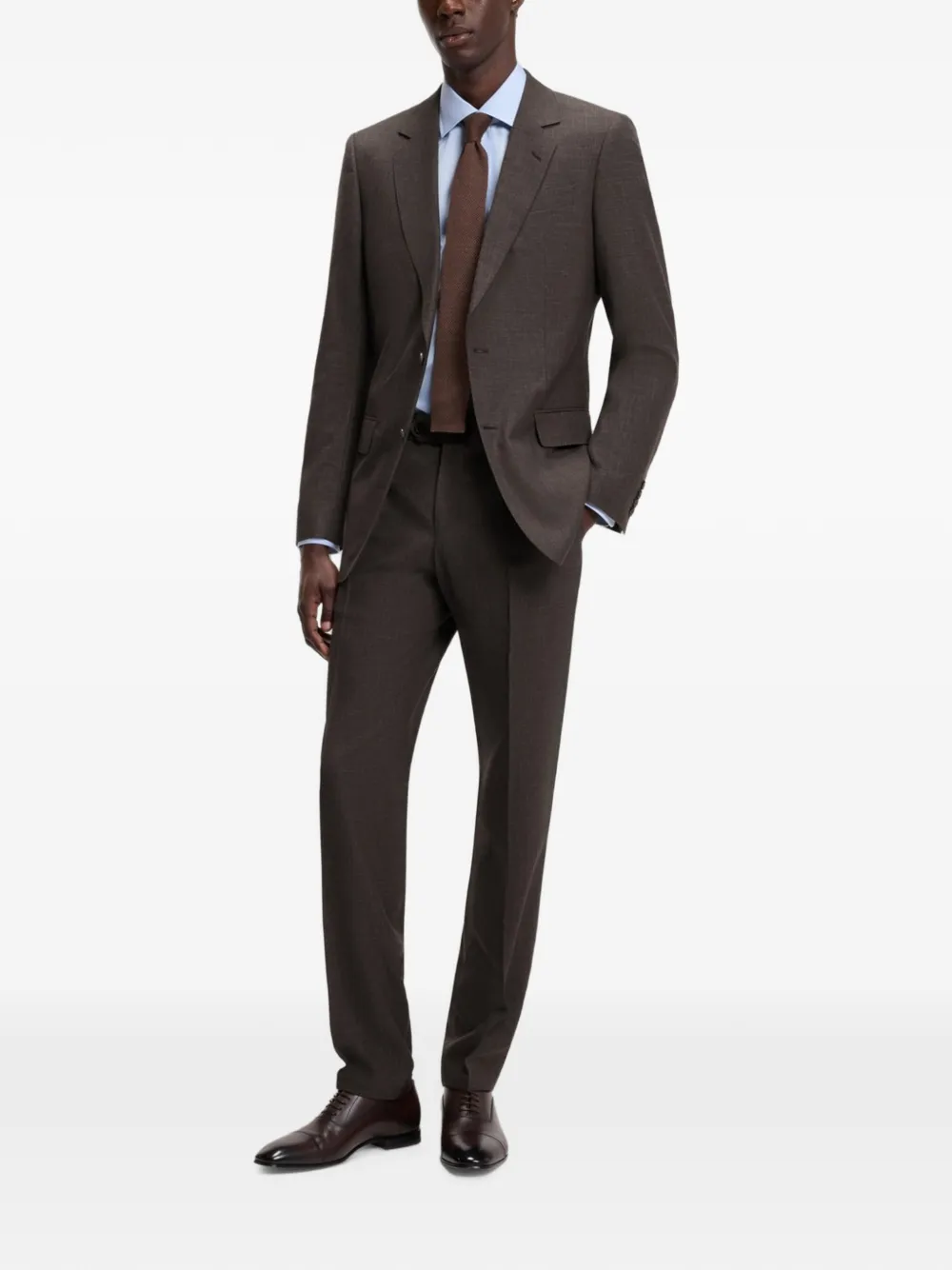 BOSS x Beckham broek met knopen Bruin