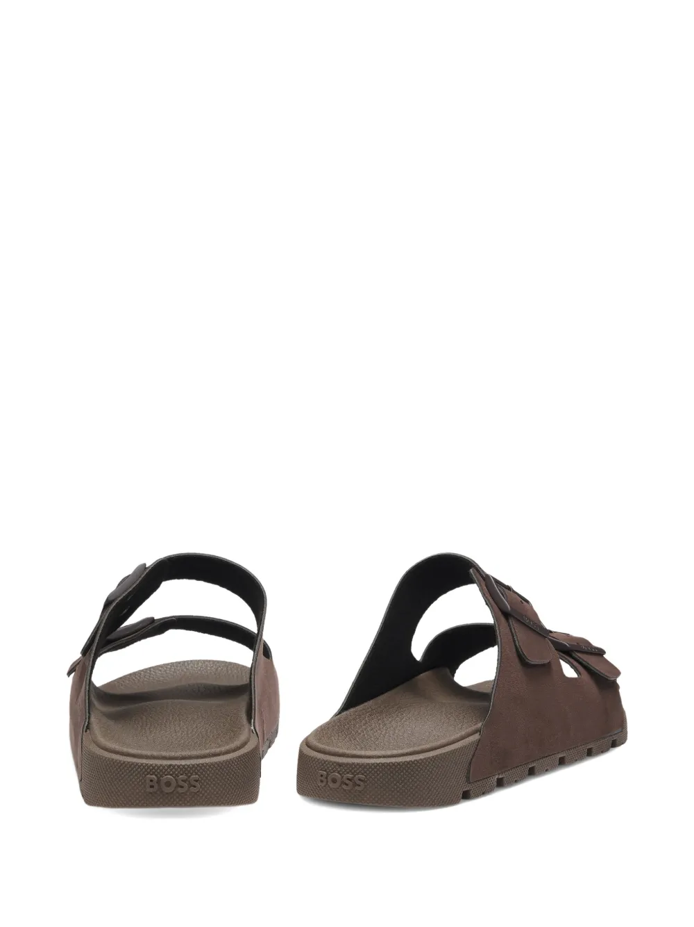 BOSS Sandalen met gespsluiting Bruin
