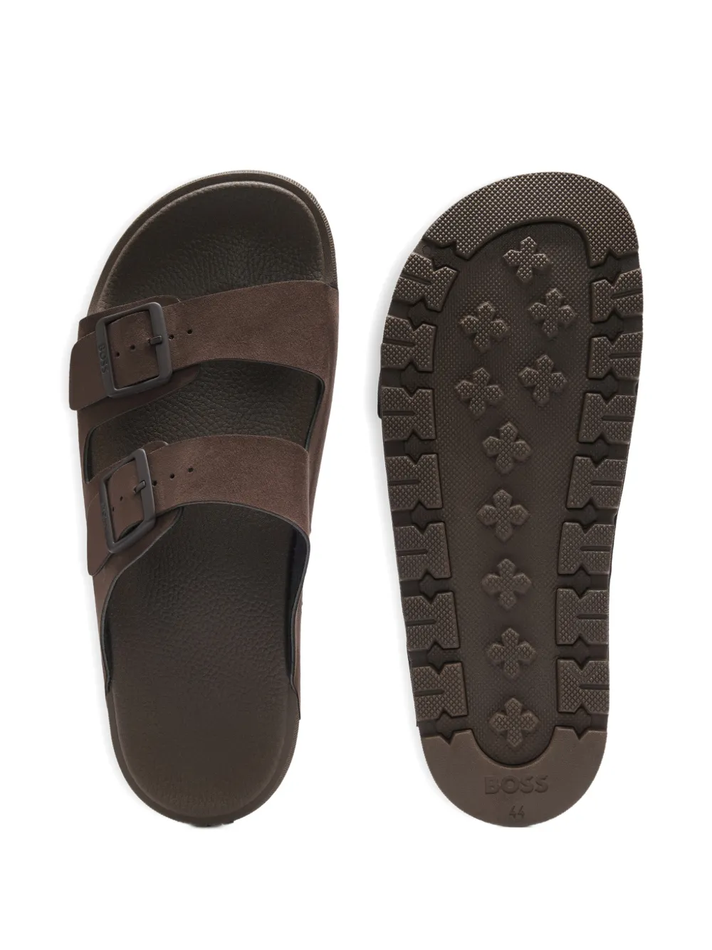 BOSS Sandalen met gespsluiting Bruin