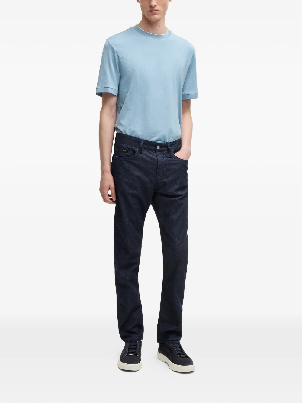 BOSS Suède sneakers Blauw