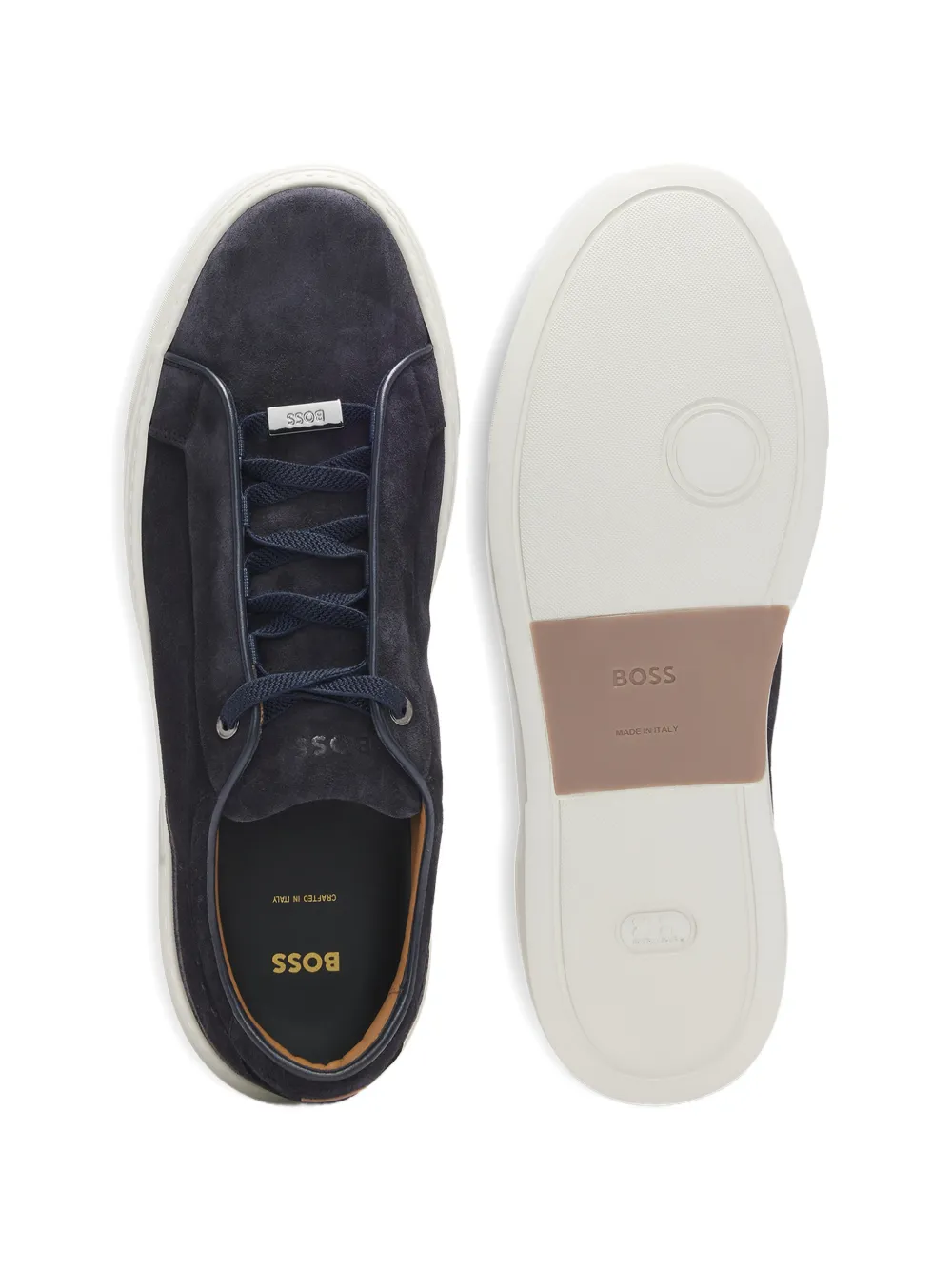 BOSS Suède sneakers Blauw