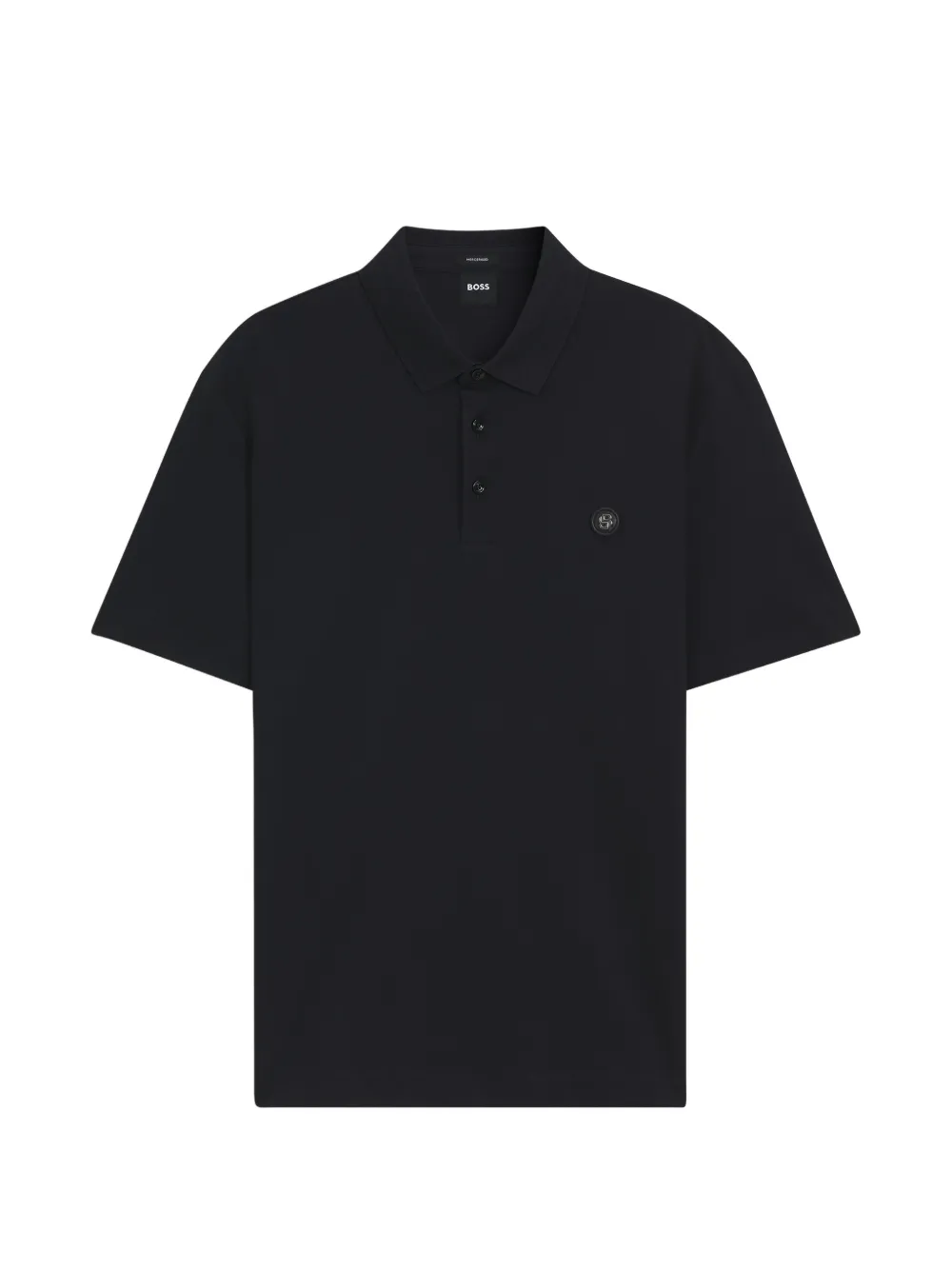 BOSS Poloshirt mit Logo-Patch - Schwarz